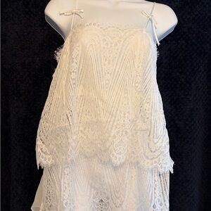 Vintage Blanche Elegant White Lace Cami